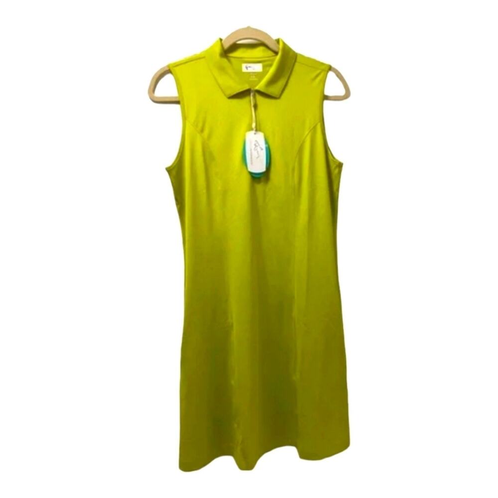 Greg Norman Women’s Small, Play Dry Chartreuse Athletic Dress Great Pockets